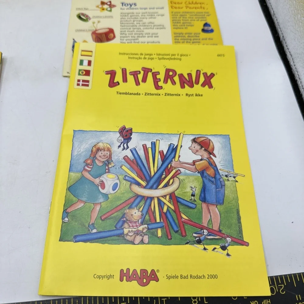 Zitternix Game By Haba Keep It‎ Steady. 2-4 Players Ages 6-99 Complete.